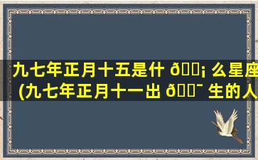 九七年正月十五是什 🐡 么星座(九七年正月十一出 🐯 生的人是什么星座)